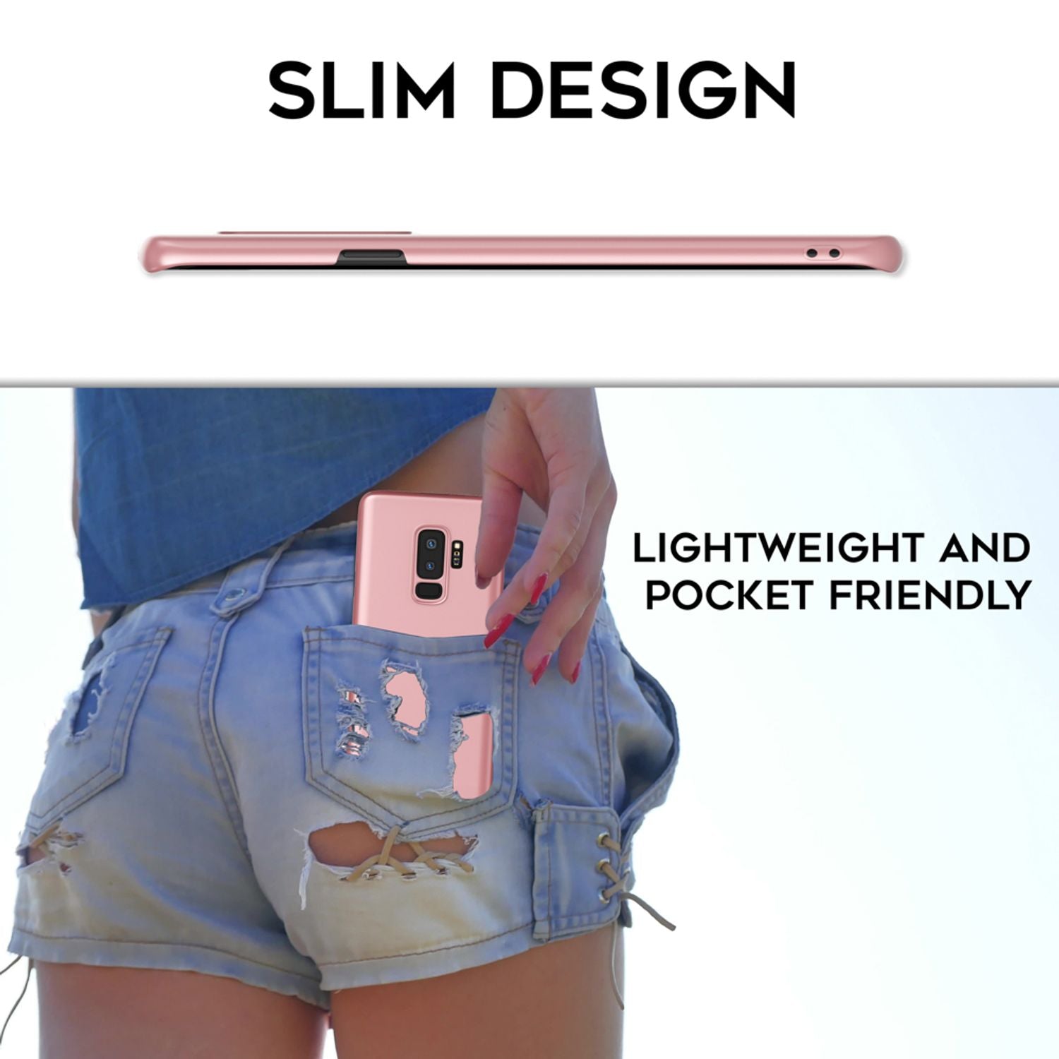 Samsung Galaxy S9 Plus Handy Hülle von NALIA, Dünne Schutzhülle Cover Hard Case Rose Gold NALIA SlimFit Hülle