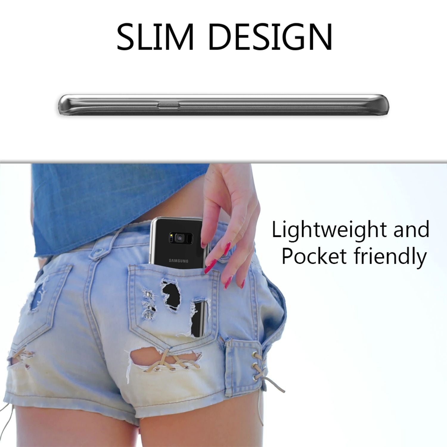 NALIA 360 Grad Handy Hülle für Samsung Galaxy S8, Full Cover Silikon Bumper Etui Transparent NALIA Transparente Hülle