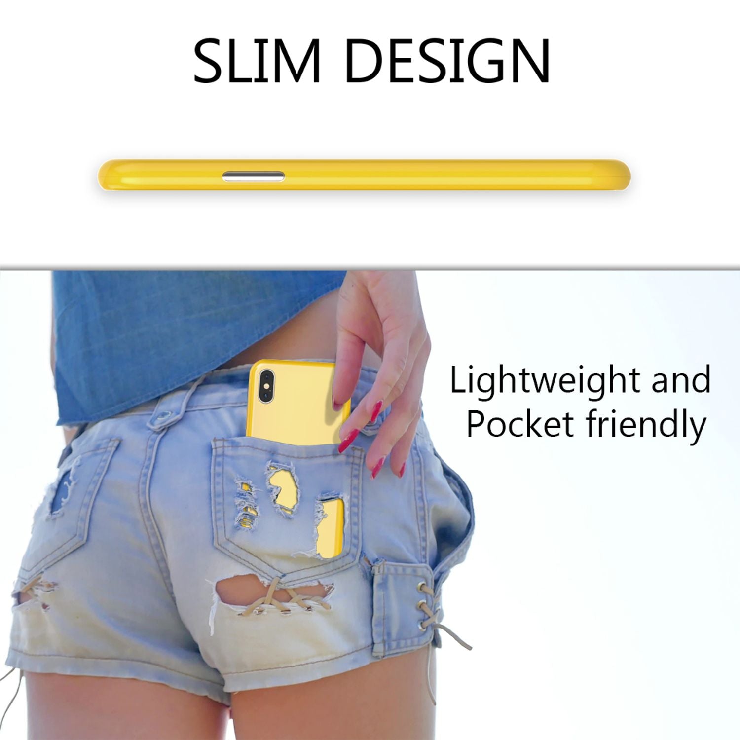 NALIA 360° Magnet Hülle für iPhone XS Max, Slim Hard Case mit Display Schutz Gelb NALIA