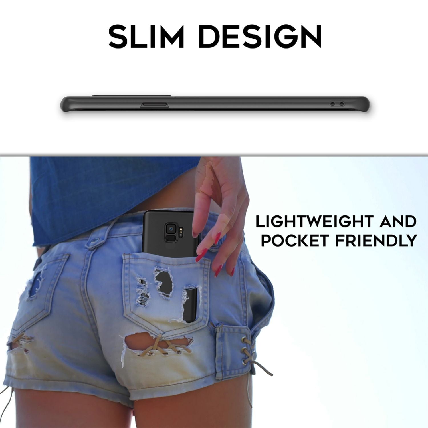 Samsung Galaxy S9 Handy Hülle von NALIA, Dünne Schutzhülle Cover Hard Case Etui Schwarz NALIA SlimFit Hülle