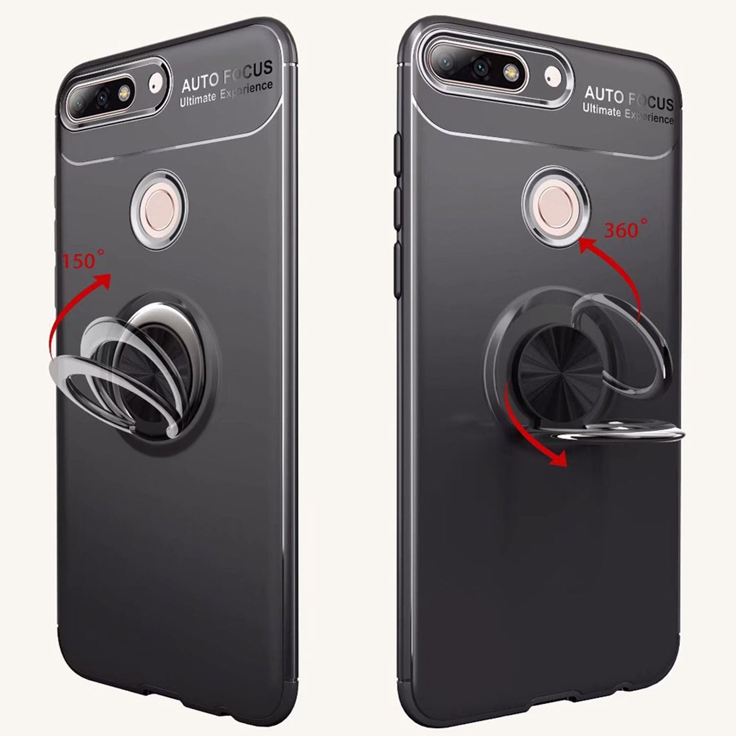 NALIA Ring Hülle kompatibel mit Huawei Y7 2018, Silikon Cover für KFZ Halterung Default Title NALIA Protective Hülle