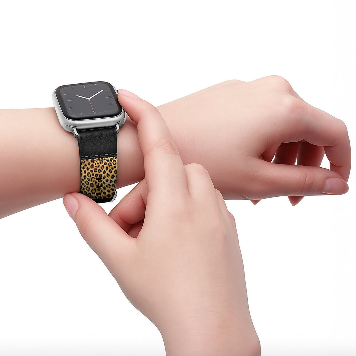 Safari - Apple Watch Armband 44-49mm & 42 (Serie 1-3) 44-49mm & 42 (Serie 1-3) Matt Silber NALIA Kunstleder Armband