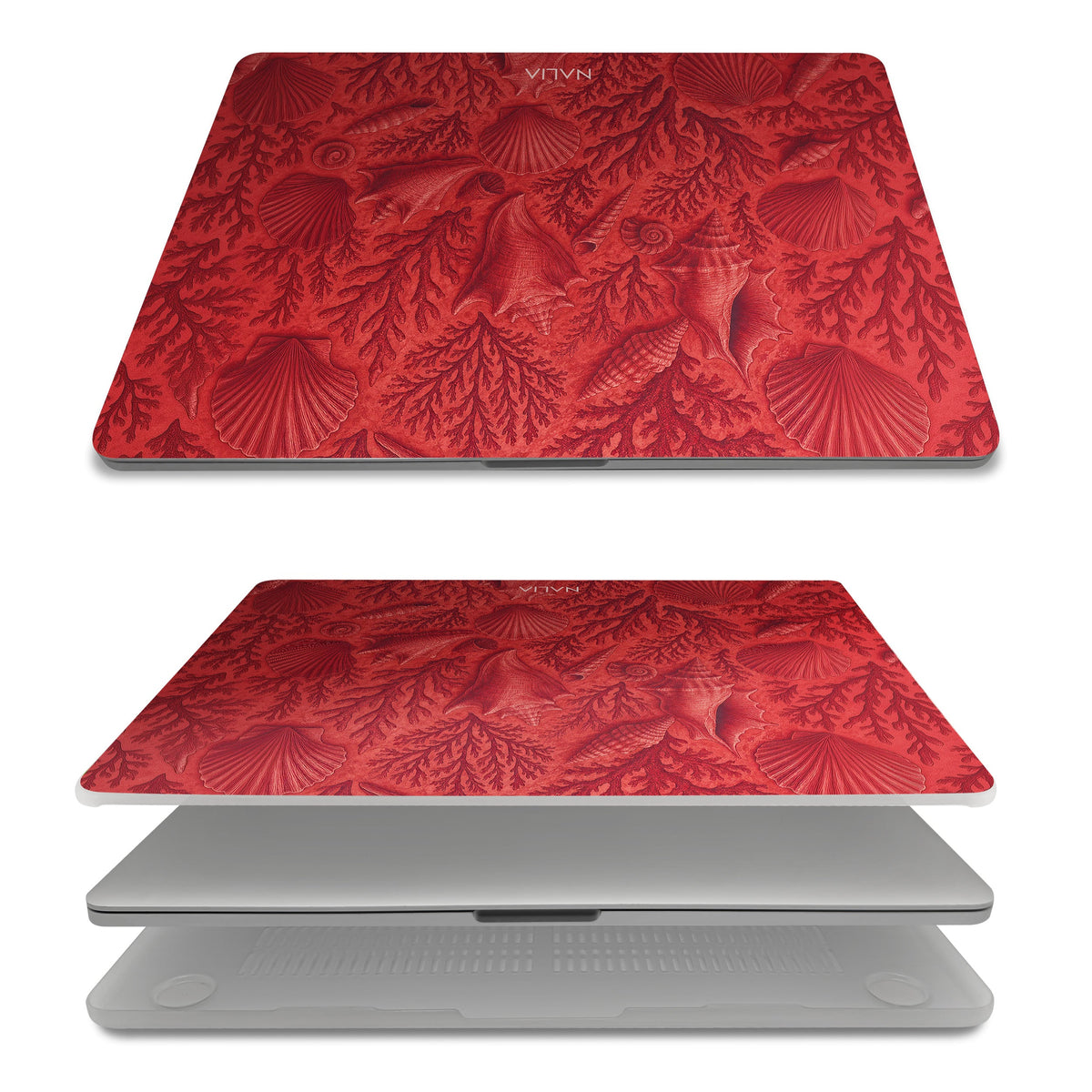 Corallo MacBook Air 13 Hülle mit Muscheln und Korallen, Ober- und Unterschale