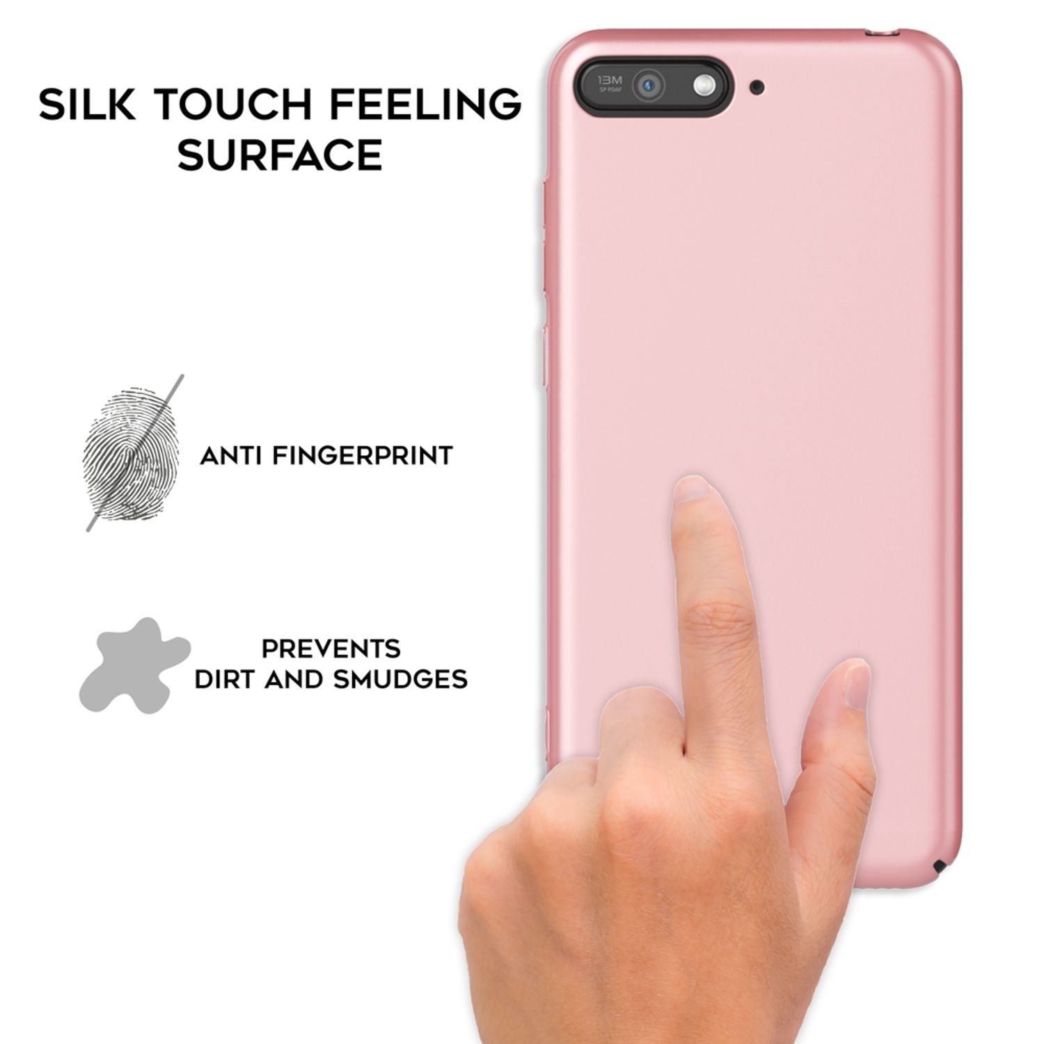 NALIA Handyhülle für Huawei Y6 (2018), Dünne Hard Case Schutz Hülle Slim Cover Rose Gold NALIA SlimFit Hülle