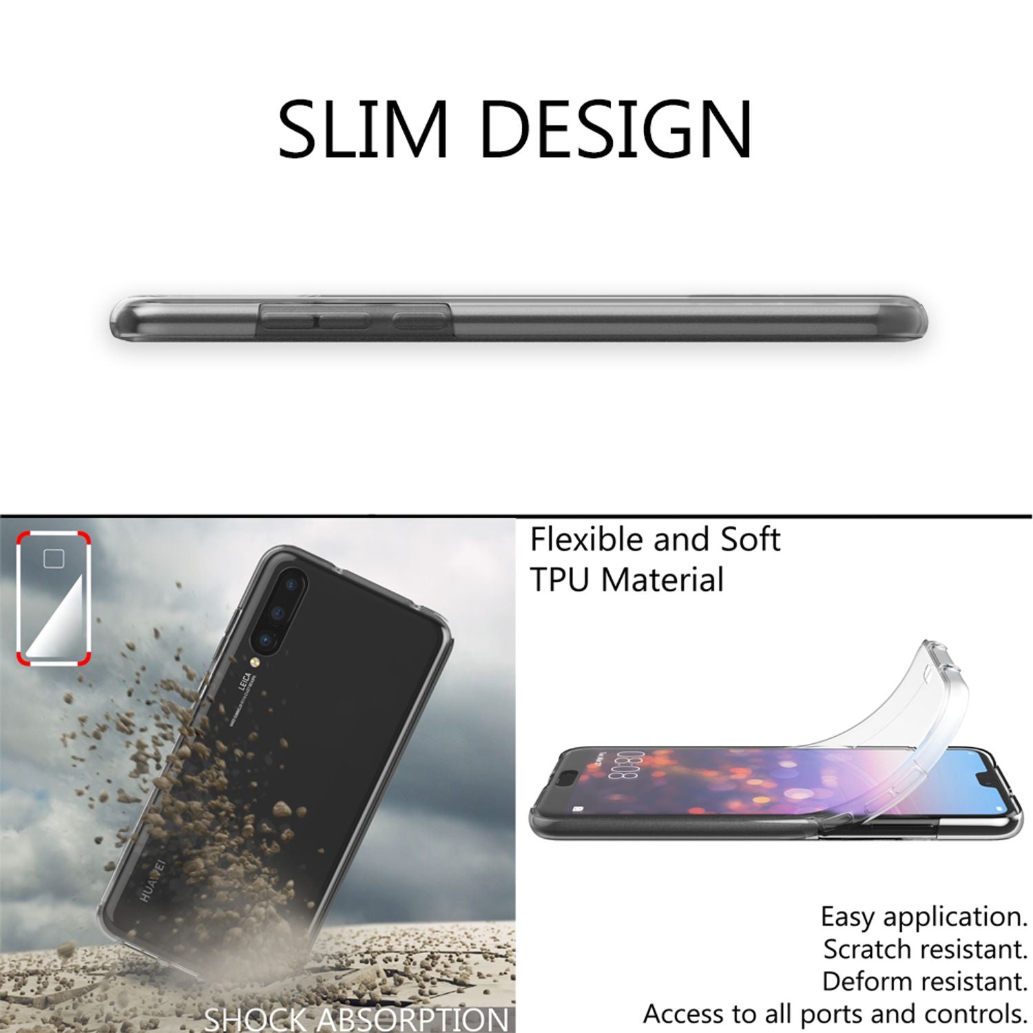 NALIA 360 Grad Handy Hülle für Huawei P20 Pro, Full Cover Case Displayschutz Transparent NALIA Transparente Hülle