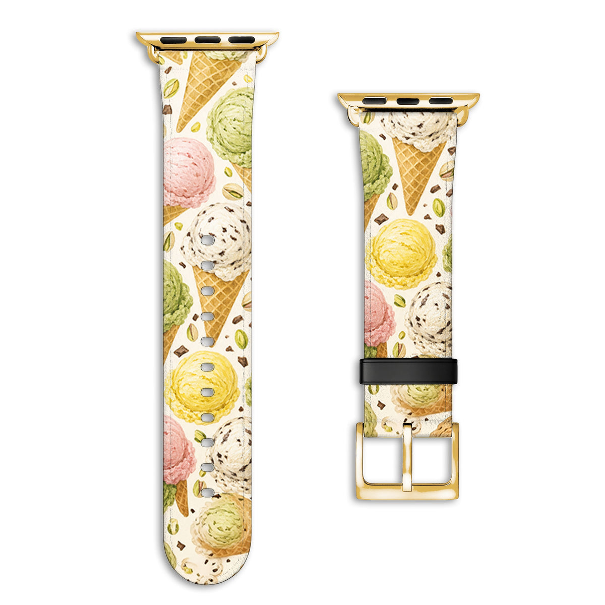 Gelato - Apple Watch Armband 38/40/41/42mm 38 40 41 42mm Matt Gold NALIA Kunstleder Armband