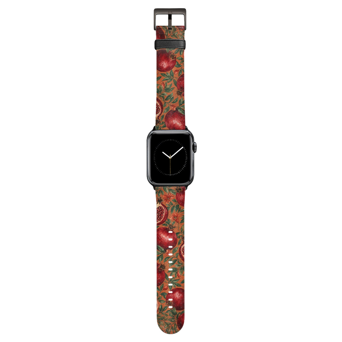 Grenadine - Apple Watch Armband 38/40/41/42mm 38 40 41 42mm Matt Schwarz NALIA Kunstleder Armband