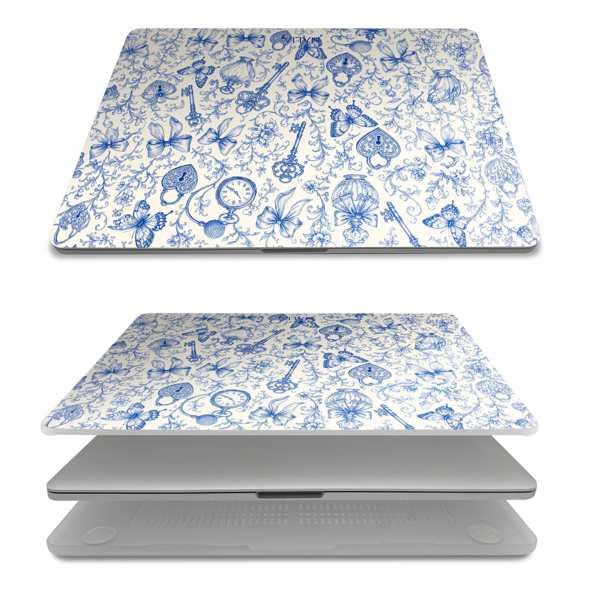 Toile MacBook Pro 13 Hülle mit Toile de Jouy, Ober- und Unterschale
