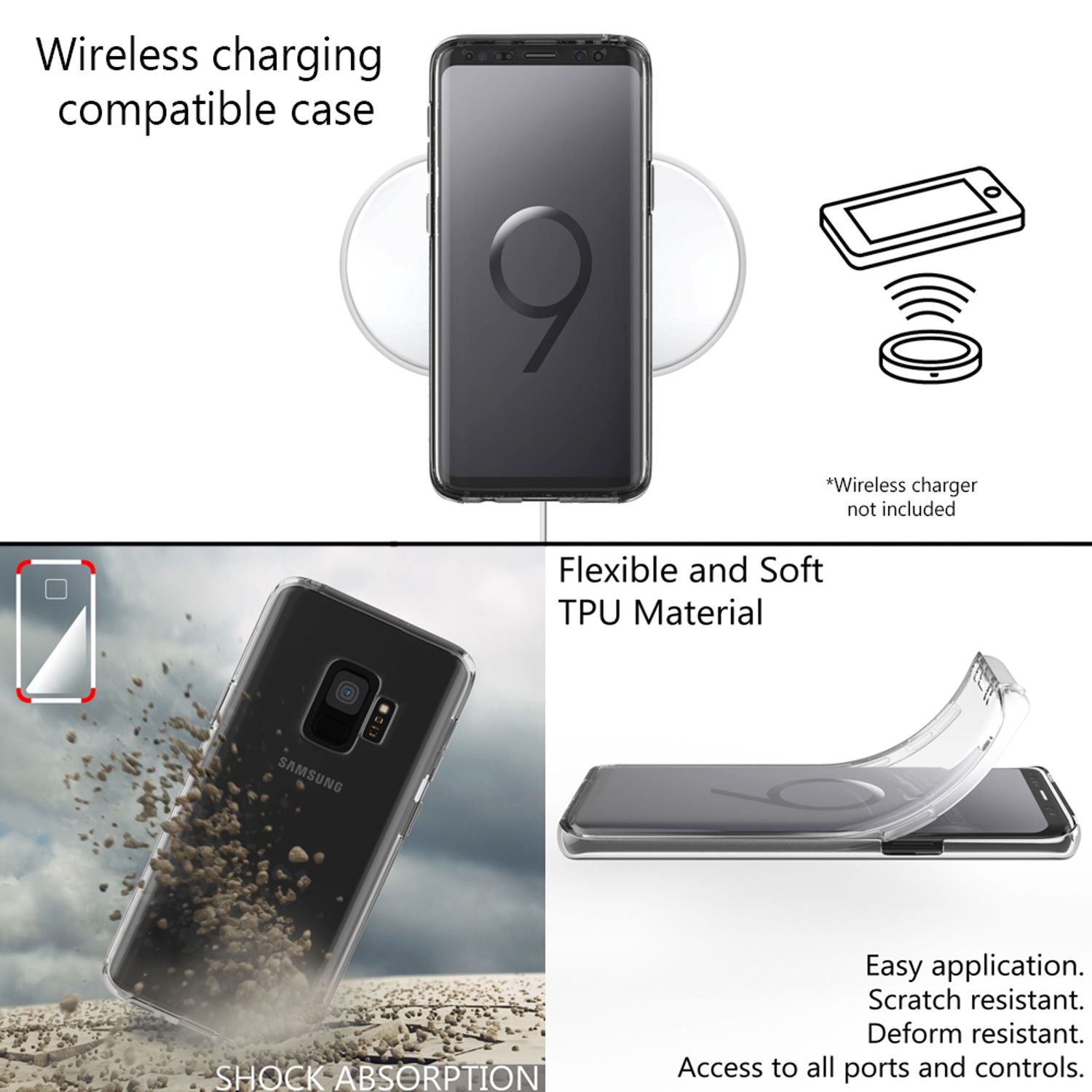 NALIA 360 Grad Handy Hülle für Samsung Galaxy S9, Full Cover Case Bumper Etui Transparent NALIA Transparente Hülle