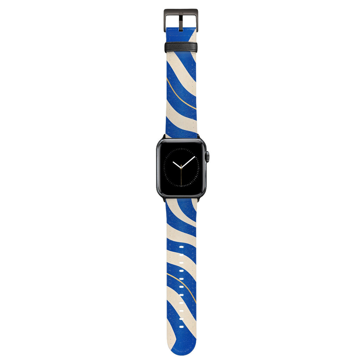 Indigo - Apple Watch Armband 44/45/46/49mm 44 45 46 49mm Matt Schwarz NALIA Kunstleder Armband