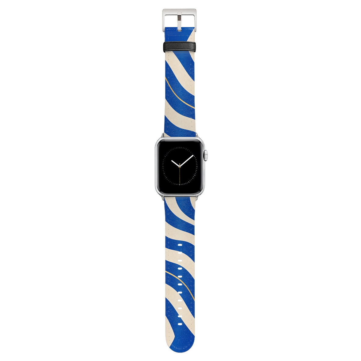 Indigo - Apple Watch Armband 44/45/46/49mm 44 45 46 49mm Matt Silber NALIA Kunstleder Armband