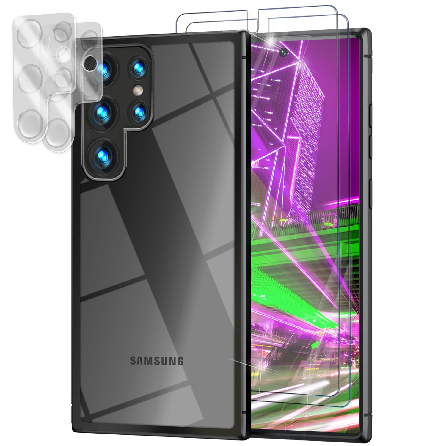 Hybrid Hülle für Samsung Galaxy S23 Ultra, 2x Display- & Kameraschutz, –  NALIA Berlin