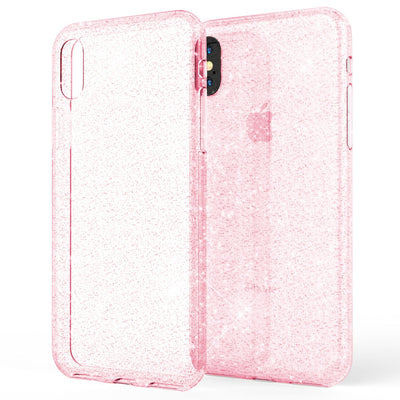 NALIA Handyhülle kompatibel mit iPhone XS Max, Glitzer Ultra-Slim Silikonhülle Case Backcover Schutzhülle, Glitter Sparkle Handy-Tasche Bumper Cover, Dünnes Bling Strass Etui Hülle Transparent NALIA Transparente Hülle