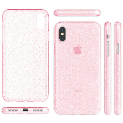 NALIA Handyhülle kompatibel mit iPhone XS Max, Glitzer Ultra-Slim Silikonhülle Case Backcover Schutzhülle, Glitter Sparkle Handy-Tasche Bumper Cover, Dünnes Bling Strass Etui Hülle Transparent NALIA Transparente Hülle