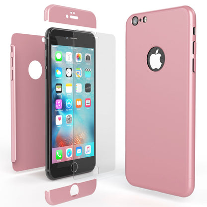 iPhone 6/6S Hülle Rundum Handyhülle mit Displayschutz von NALIA, 360° Cover Case Rot Schwarz NALIA GlasSchutz