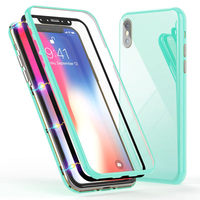 NALIA Magnetische 360° Glas Hülle kompatibel mit iPhone XS Max, Ultra-Slim Hard-Case Dünnes Hartglas Back-Cover mit Rahmen & Display-Schutz, Full-Body Schutzhülle Bumper Handy-Tasche Gelb NALIA GlasSchutz