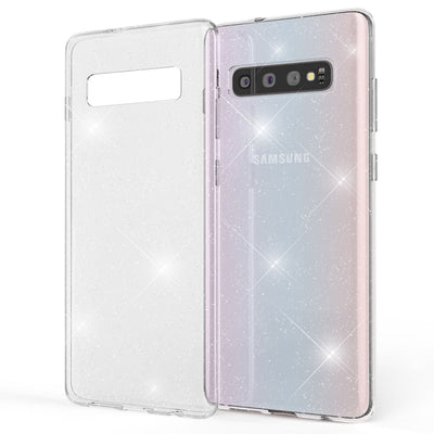 NALIA Glitzerhülle für Samsung Galaxy S10 – Funkelndes Silikon Case – DAZZLIN (Transparent & Stoßfest) – Marke aus Berlin Transparent NALIA Transparente Hülle