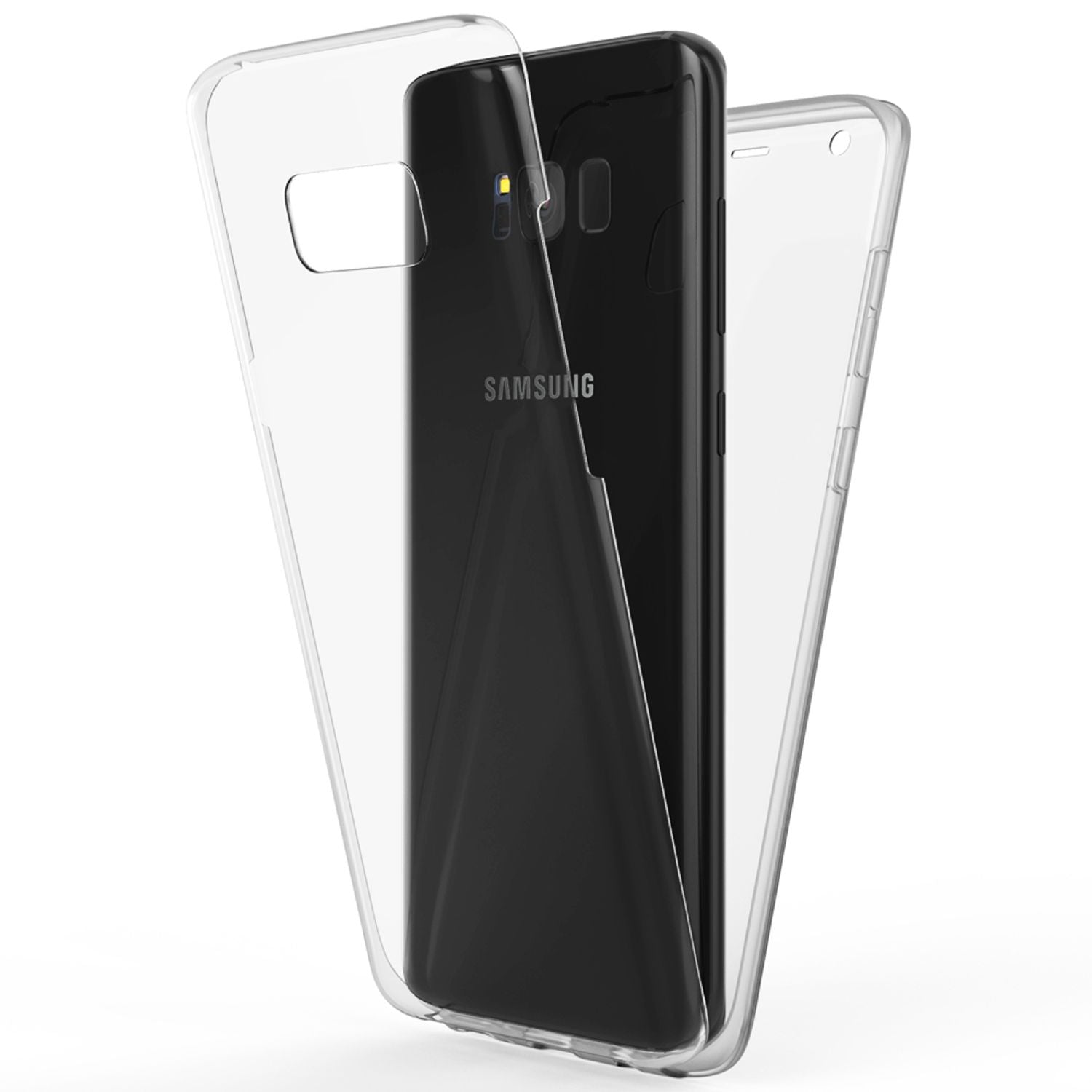 NALIA 360 Grad Handy Hülle für Samsung Galaxy S8 Plus, Full Cover Case Bumper Transparent NALIA Transparente Hülle