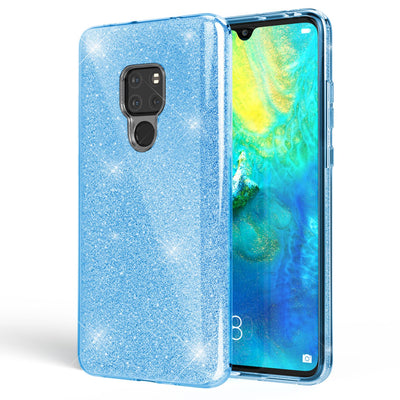 NALIA Glitzerhülle für Huawei Mate 20 – Funkelnder Glitzer-Look & Grip – SHINEPOP (Silikon Case) – Marke aus Berlin Türkis NALIA Protective Hülle
