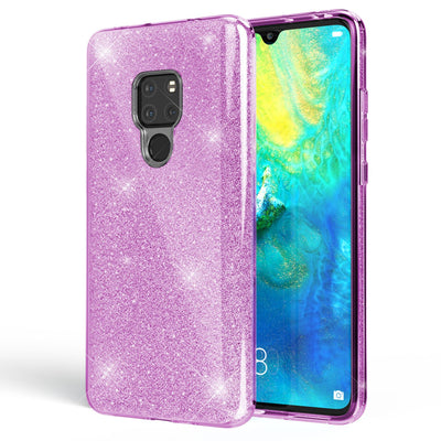 NALIA Glitzerhülle für Huawei Mate 20 – Funkelnder Glitzer-Look & Grip – SHINEPOP (Silikon Case) – Marke aus Berlin Lila NALIA Protective Hülle