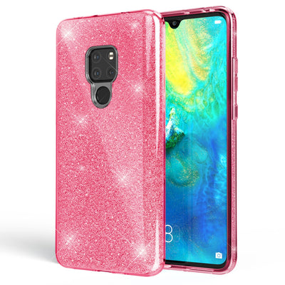NALIA Glitzerhülle für Huawei Mate 20 – Funkelnder Glitzer-Look & Grip – SHINEPOP (Silikon Case) – Marke aus Berlin Schwarz NALIA Protective Hülle