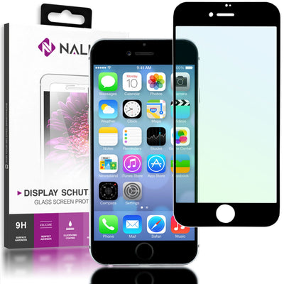 NALIA Schutzglas kompatibel mit iPhone 8 Plus / 7 Plus, 5D Full-Cover Displayschutz gehärtete Glas-Schutzfolie Bildschirm-Abdeckung, Schutz-Film Clear Screen Protector Tempered Glass Schwarz NALIA GlasSchutz