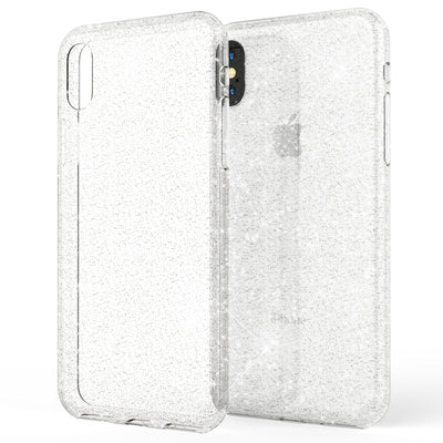 NALIA Glitzerhülle für iPhone X / XS – Funkelndes Silikon Case – DAZZLIN (Transparent & Stoßfest) – Marke aus Berlin Transparent NALIA Transparente Hülle