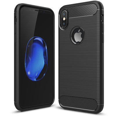 NALIA Design Case kompatibel mit Apple iPhone XS Max Hülle, Karbon Optik Stylische Handyhülle Stoßfeste Silikon Schutzhülle, Dünne Handy-Tasche Phone Cover Bumper Soft Skin Robust Schwarz NALIA Protective Hülle