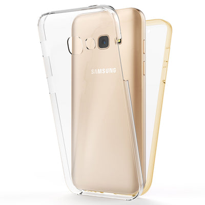 NALIA 360 Grad Handyhülle kompatibel mit Samsung Galaxy A5 2017, Full-Cover Silikon Bumper mit Displayschutz vorne Hardcase hinten, Hülle Doppel-Schutz Dünn Case Handy-Tasche Transparent NALIA Transparente Hülle