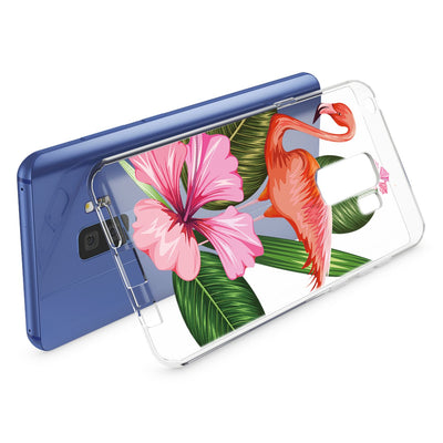 NALIA Handyhülle kompatibel mit Samsung Galaxy S9 Plus, Slim Silikon Motiv Case Crystal Schutzhülle Dünn Durchsichtig, Etui Handy-Tasche Back-Cover Transparent Bumper Flamingo Green NALIA SlimFit Hülle
