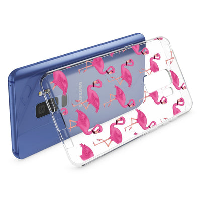 NALIA Handyhülle kompatibel mit Samsung Galaxy S9 Plus, Slim Silikon Motiv Case Crystal Schutzhülle Dünn Durchsichtig, Etui Handy-Tasche Back-Cover Transparent Bumper Flamingo Pink NALIA SlimFit Hülle