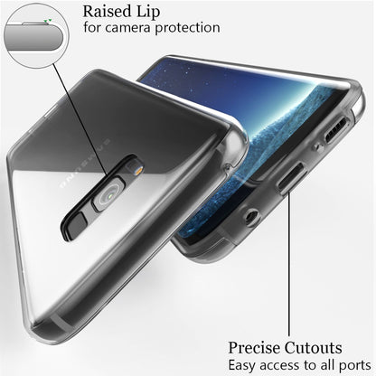 NALIA 360 Grad Handy Hülle für Samsung Galaxy S8 Plus, Full Cover Case Bumper Transparent NALIA Transparente Hülle