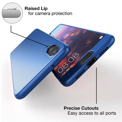 NALIA Rundum Handyhülle kompatibel mit Huawei P20, Cover 360° Grad Hülle Full-Body Doppel-Schutz mit Displayschutzglas, Slim Bumper Hard-Case 2 in 1 Etui, Rückseite & Rahmen NALIA GlasSchutz