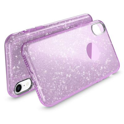 NALIA Glitzerhülle für iPhone XR – Funkelnder Glitzer-Look & Grip – SHINEPOP (Silikon Case) – Marke aus Berlin Lila NALIA Protective Hülle