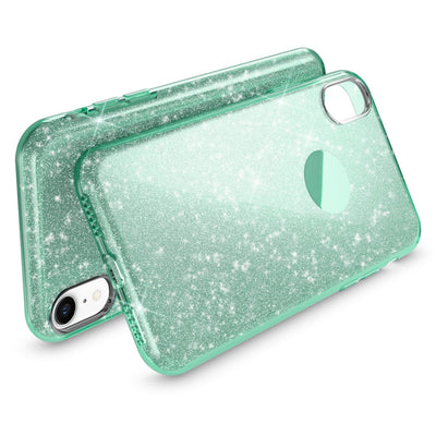 NALIA Glitzerhülle für iPhone XR – Funkelnder Glitzer-Look & Grip – SHINEPOP (Silikon Case) – Marke aus Berlin Mint-Grün NALIA Protective Hülle