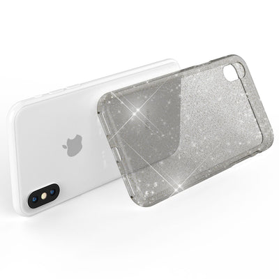 NALIA Glitzerhülle für iPhone X / XS – Funkelndes Silikon Case – DAZZLIN (Transparent & Stoßfest) – Marke aus Berlin Transparent NALIA Transparente Hülle