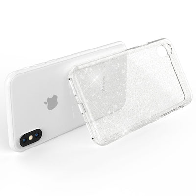 NALIA Glitzerhülle für iPhone X / XS – Funkelndes Silikon Case – DAZZLIN (Transparent & Stoßfest) – Marke aus Berlin Transparent NALIA Transparente Hülle