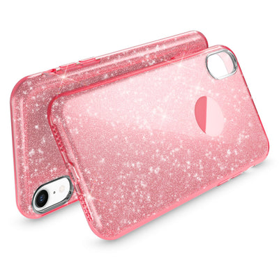 NALIA Glitzerhülle für iPhone XR – Funkelnder Glitzer-Look & Grip – SHINEPOP (Silikon Case) – Marke aus Berlin Pink NALIA Protective Hülle