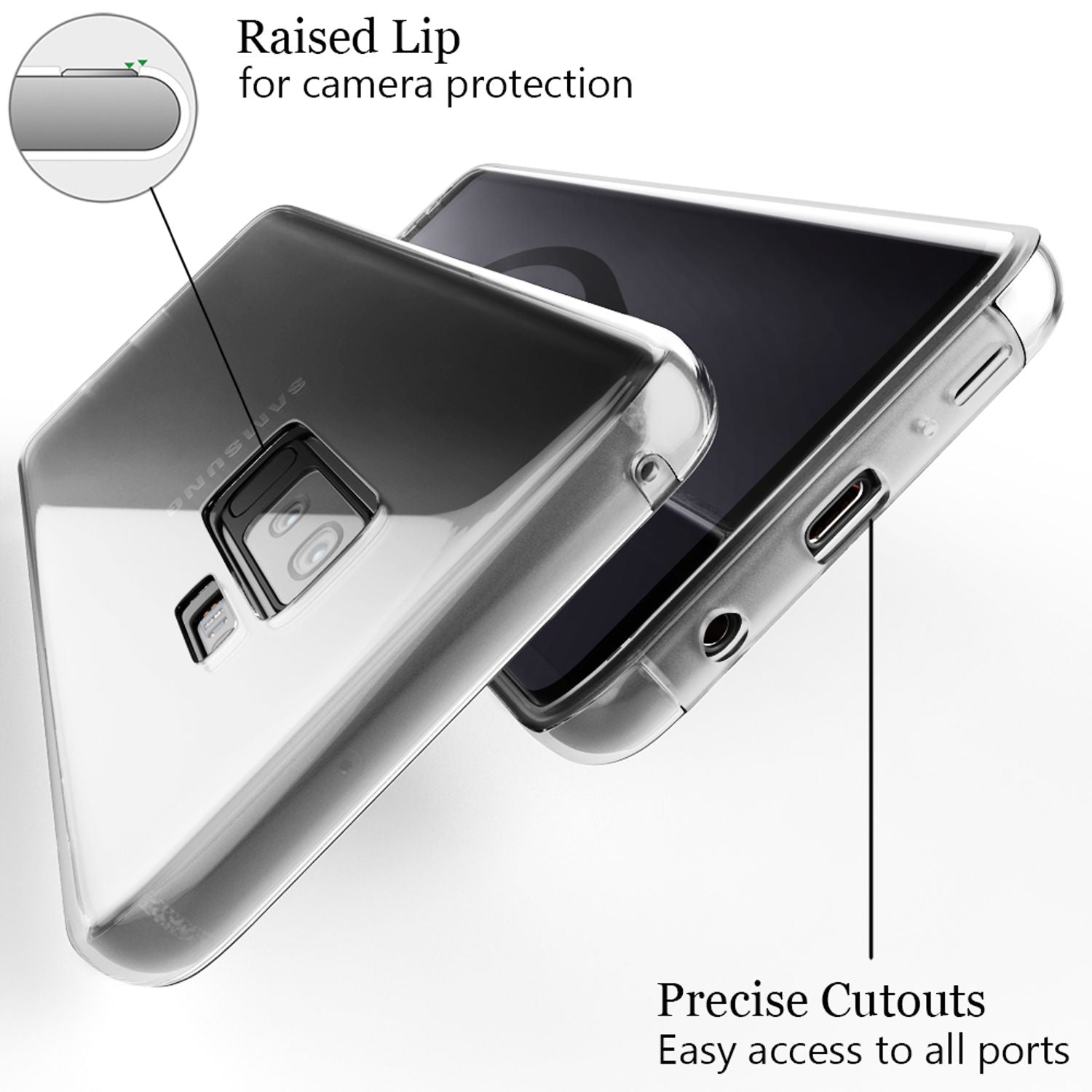 NALIA 360 Grad Handy Hülle für Samsung Galaxy S9 Plus, Full Cover Rundum Case Transparent NALIA Transparente Hülle