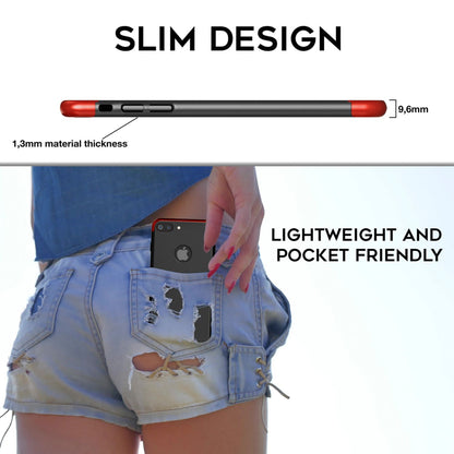 Apple iPhone 7 Plus Rundum Handy Hülle mit Displayschutz von NALIA, 360° Case Rot Schwarz NALIA