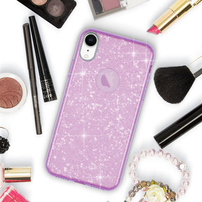 NALIA Glitzerhülle für iPhone XR – Funkelnder Glitzer-Look & Grip – SHINEPOP (Silikon Case) – Marke aus Berlin Lila NALIA Protective Hülle