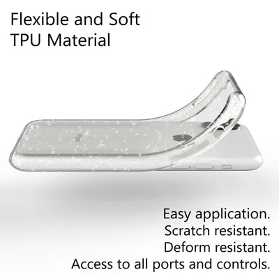 NALIA Glitzerhülle für iPhone X / XS – Funkelndes Silikon Case – DAZZLIN (Transparent & Stoßfest) – Marke aus Berlin Transparent NALIA Transparente Hülle