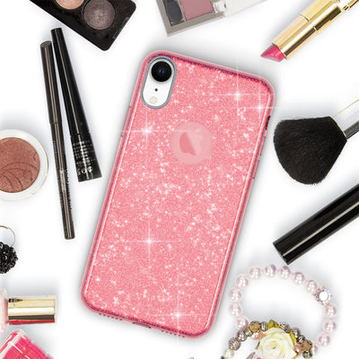 NALIA Glitzerhülle für iPhone XR – Funkelnder Glitzer-Look & Grip – SHINEPOP (Silikon Case) – Marke aus Berlin Pink NALIA Protective Hülle