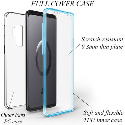 NALIA 360° Hülle für Samsung Galaxy S9 Plus – Vorne & Hinten Schutz – 360GUARD (Full-Body Case) – Marke aus Berlin Transparent NALIA Transparente Hülle