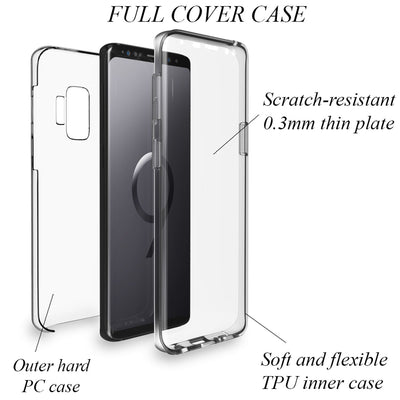 NALIA 360° Hülle für Samsung Galaxy S9 – Vorne & Hinten Schutz – 360GUARD (Full-Body Case) – Marke aus Berlin Transparent NALIA Transparente Hülle