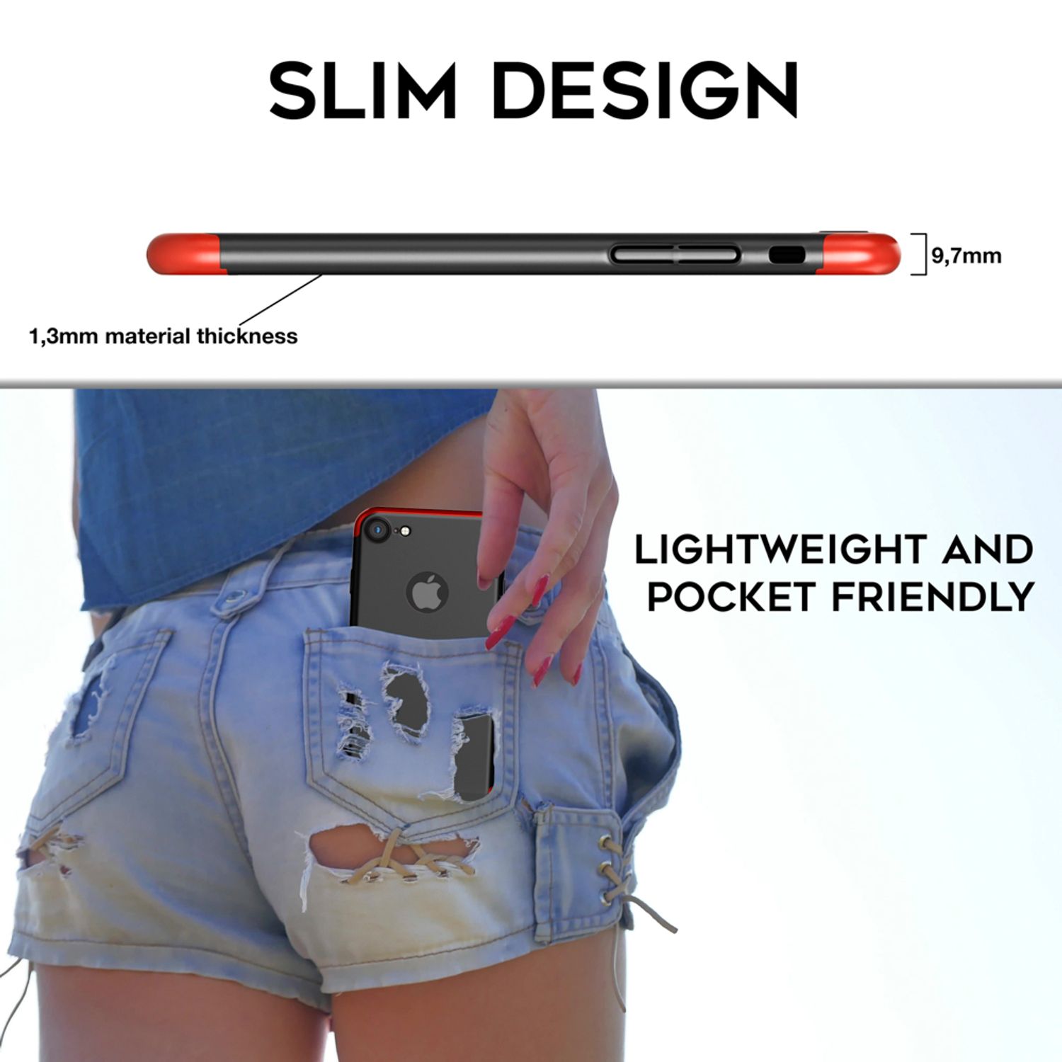 iPhone 7 Hülle 360 Grad Handyhülle mit Displayschutz von NALIA, 360° Cover Case NALIA