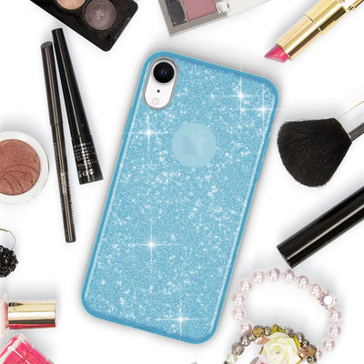 NALIA Glitzerhülle für iPhone XR – Funkelnder Glitzer-Look & Grip – SHINEPOP (Silikon Case) – Marke aus Berlin Türkis NALIA Protective Hülle
