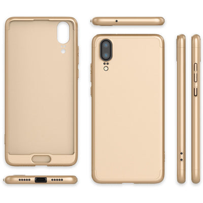 NALIA Rundum Handyhülle kompatibel mit Huawei P20, Cover 360° Grad Hülle Full-Body Doppel-Schutz mit Displayschutzglas, Slim Bumper Hard-Case 2 in 1 Etui, Rückseite & Rahmen NALIA GlasSchutz