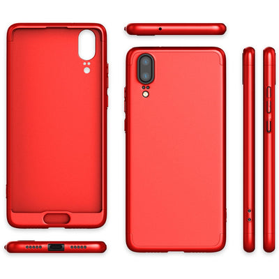 NALIA Rundum Handyhülle kompatibel mit Huawei P20, Cover 360° Grad Hülle Full-Body Doppel-Schutz mit Displayschutzglas, Slim Bumper Hard-Case 2 in 1 Etui, Rückseite & Rahmen NALIA GlasSchutz