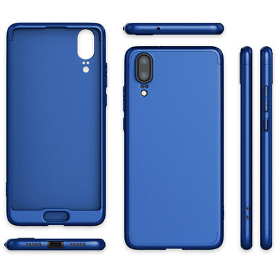 NALIA Rundum Handyhülle kompatibel mit Huawei P20, Cover 360° Grad Hülle Full-Body Doppel-Schutz mit Displayschutzglas, Slim Bumper Hard-Case 2 in 1 Etui, Rückseite & Rahmen NALIA GlasSchutz